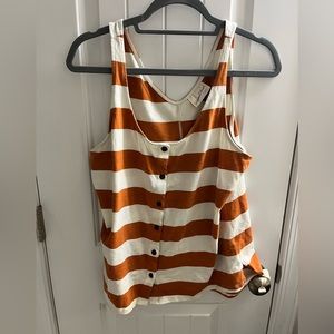 Burnt orange and white striped tank